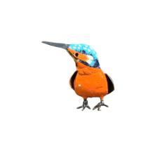 Unieke ijsvogel, ijzeren beeld, Afrikaanse kunst