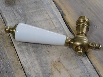 Deur hang-en sluitwerk: 1 knop, 1 deurklink, 2 backplates, messing gepatineerd, PZ92
