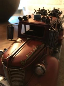Metall modell eines Feuerwehr Auto, Vintage Wagen 