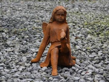 Exklusive Statue eines Elfen, Engels mit Vogel