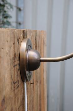 Retro-Wandleuchte, aus Kupfer + Messing und Glas