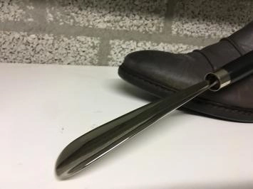 Schoenlepel - Nikkel/hardhouten - Eendenhoofd