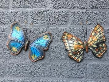 Gusseiserne Schmetterlinge – rustikal – in Farbe – Wanddekoration