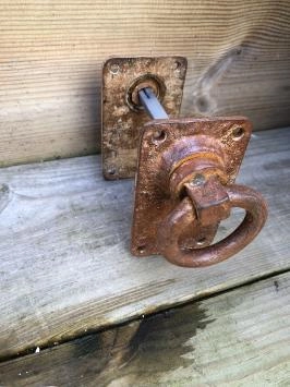 Rustieke ringen set als deursluiter/poortsluiter, nostalgisch