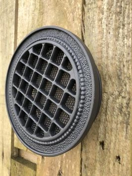 Lüftungsgitter, Kamin Ventilation rund, Alu schwarz
