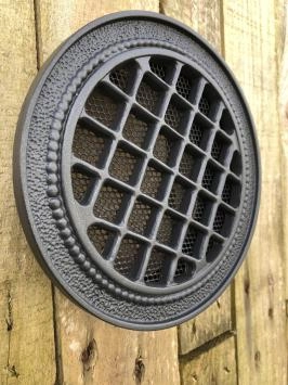 Lüftungsgitter, Kamin Ventilation rund, Alu schwarz