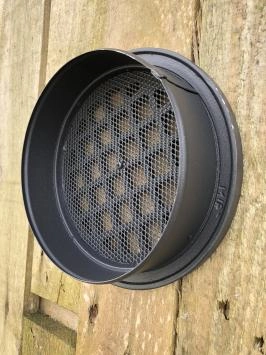 Lüftungsgitter, Kamin Ventilation rund, Alu schwarz