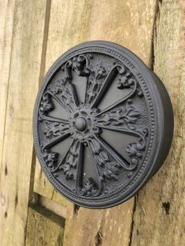 Verstellbares Lüftungsgitter, rundes Kamingitter, Alu schwarz