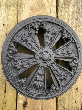 Verstellbares Lüftungsgitter, rundes Kamingitter, Alu schwarz