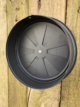 Verstellbares Lüftungsgitter, rundes Kamingitter, Alu schwarz