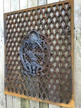 Cast iron-rust- deur-raam rooster, wandornament, mooi smeedwerk