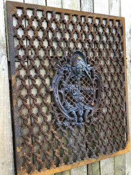 Cast iron-rust- deur-raam rooster, wandornament, mooi smeedwerk