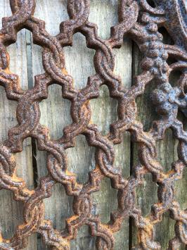 Cast iron-rust- deur-raam rooster, wandornament, mooi smeedwerk
