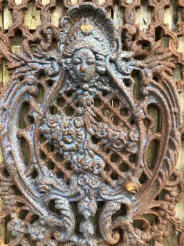 Cast iron-rust- deur-raam rooster, wandornament, mooi smeedwerk