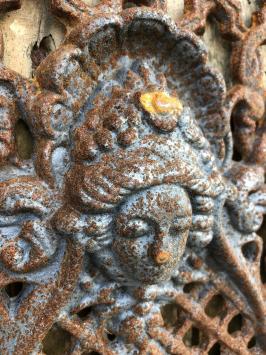 Cast iron-rust- deur-raam rooster, wandornament, mooi smeedwerk