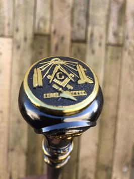 Wandelstok vrijmetselarij / tempeliers, uniek en exclusief, messing