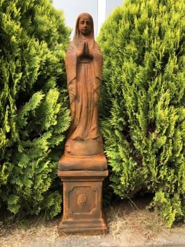 Mutter Maria, Gartenstatue, große Steinstatue, Oxid