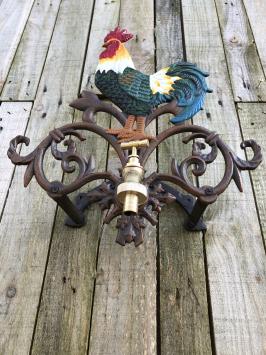 Hahn – Wasserschlauchhalter aus Gusseisen – Wasserhahn aus Messing