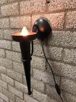 1 Kasteelfakkel metaal als wandlamp, metaal