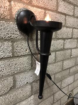 1 Kasteelfakkel metaal als wandlamp, metaal