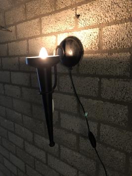 1 Kasteelfakkel metaal als wandlamp, metaal
