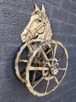 Pferd - Schlauchhalter aus Gusseisen - rund