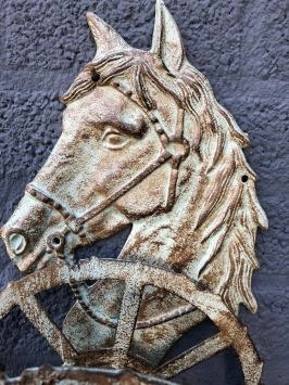 Pferd - Schlauchhalter aus Gusseisen - rund