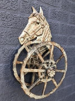 Pferd - Schlauchhalter aus Gusseisen - rund