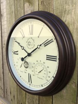 Station Uhr, Outdoor, Garten, Uhr mit Thermometer, Hydrometer