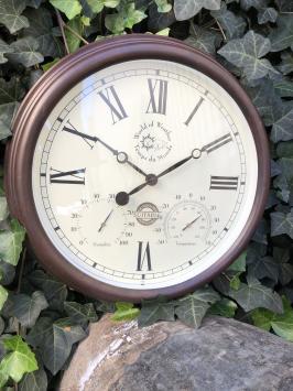 Station Uhr, Outdoor, Garten, Uhr mit Thermometer, Hydrometer