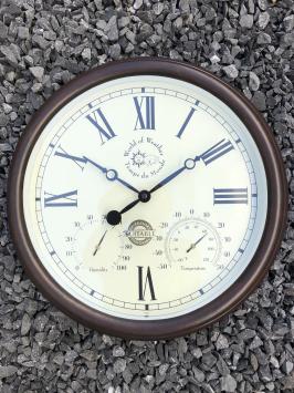 Station Uhr, Outdoor, Garten, Uhr mit Thermometer, Hydrometer