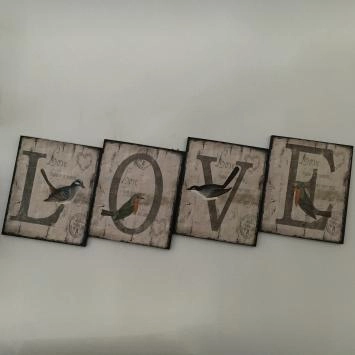 LOVE, Satz von 4 Gemälden
