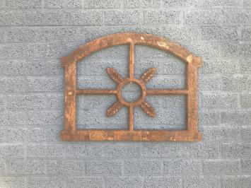 Gietijzeren garage-raam, ijzervenster voor tuinmuur, groot