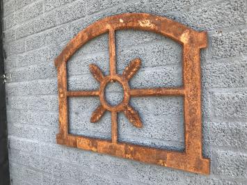 Gietijzeren garage-raam, ijzervenster voor tuinmuur, groot