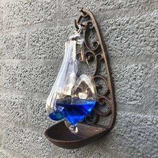 Barometer / Luftdruckmesser, Gusseisen mit Glasbehälter, antik