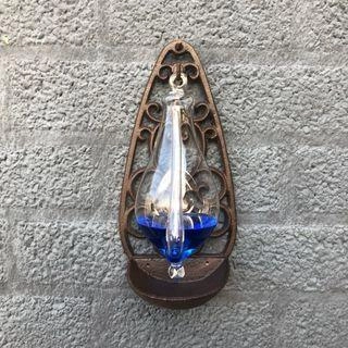 Barometer / Luftdruckmesser, Gusseisen mit Glasbehälter, antik