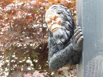 Affe - Tierstatue - Wanddekoration - wegschauend - schwarz/braun
