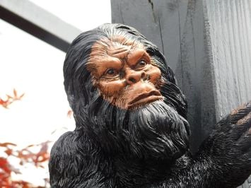 Affe - Tierstatue - Wanddekoration - wegschauend - schwarz/braun