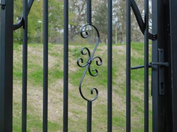 Sierlijke poort, poedercoating zwart, hekwerk