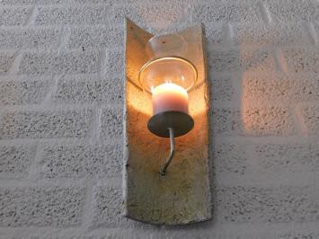 Windlicht mit Kerzenständer und Glaskolben. in Goldfarbe!