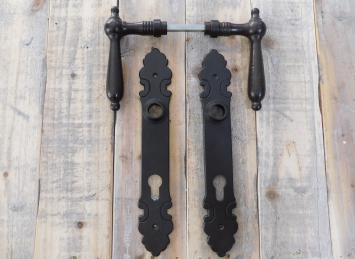 Set deurbeslag PZ92 - voor de voordeur - antiek ijzer