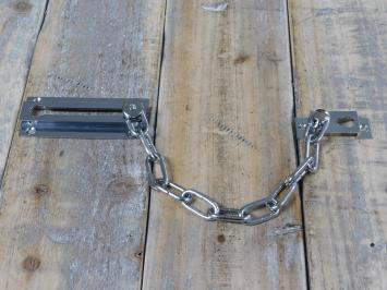 Veiligheidsketting voor de deur nikkel  plus schroeven