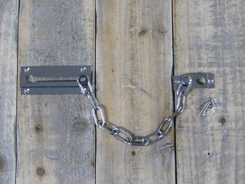 Veiligheidsketting voor de deur nikkel  plus schroeven