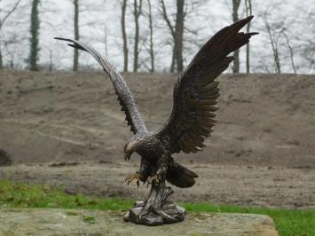 Imposant tuinbeeld adelaar, adelaar brons kleur, in detail