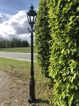 Buitenlamp, lantaarn Amsterdam met keramische fitting en glas, gegoten aluminium zwart of groen, 320 cm