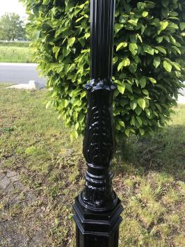 Buitenlamp, lantaarn Amsterdam met keramische fitting en glas, gegoten aluminium zwart of groen, 320 cm