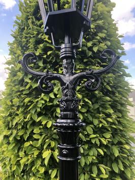 Buitenlamp, lantaarn Amsterdam met keramische fitting en glas, gegoten aluminium zwart of groen, 320 cm