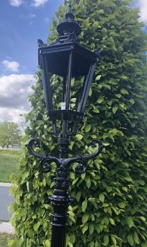 Buitenlamp, lantaarn Amsterdam met keramische fitting en glas, gegoten aluminium zwart of groen, 320 cm