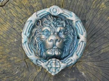 Deurklopper Leeuwenkop groot, gietijzer messing look