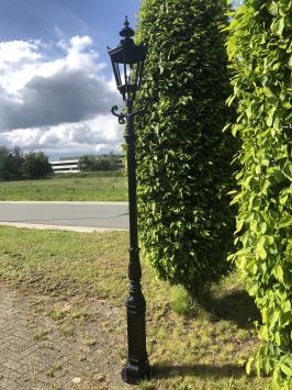 Buitenlamp, lantaarn Amsterdam met keramische fitting en glas, gegoten aluminium zwart of groen, 320 cm